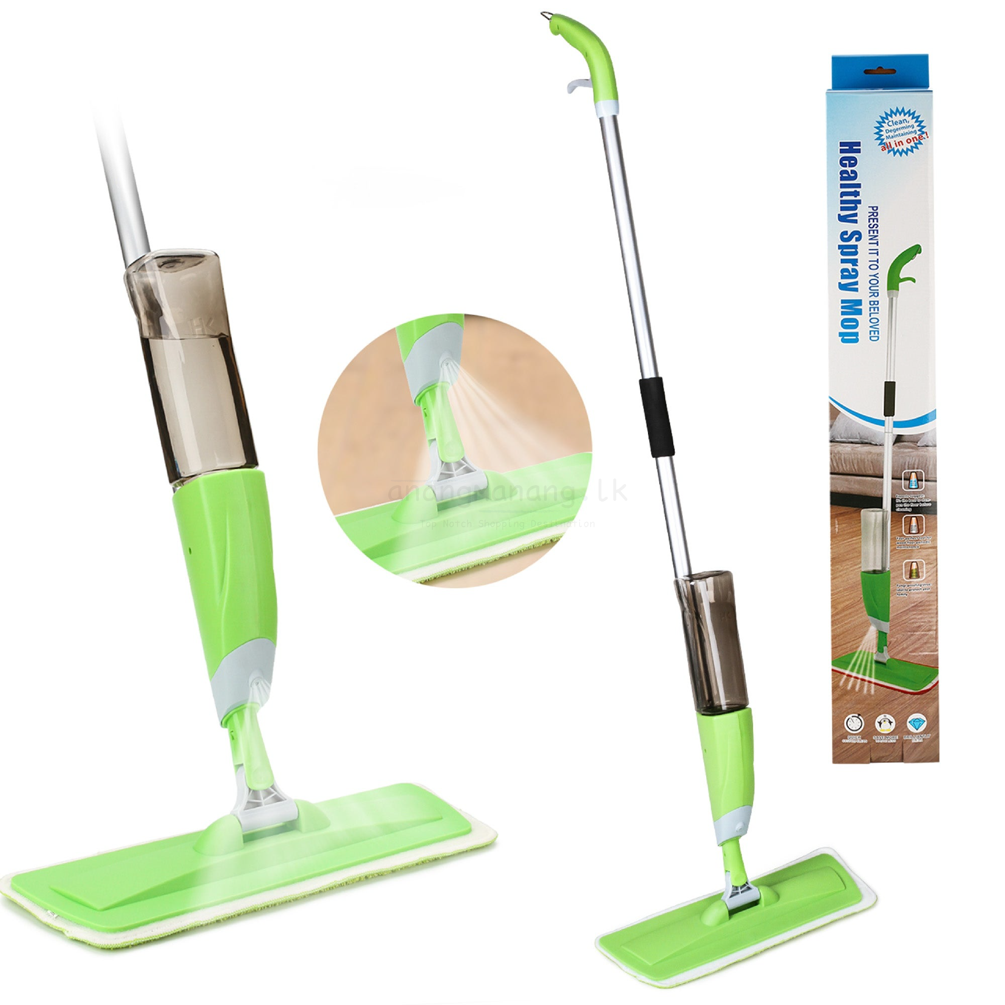 Self Spray Mop with Micro Fiber Pad Stainless Steel anangmanang