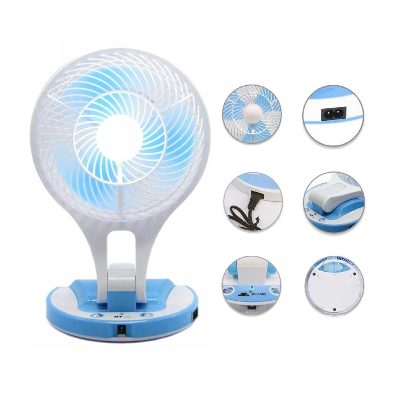 2 in 1 Portable Rechargeable Mini Fan with LED light JR 5580